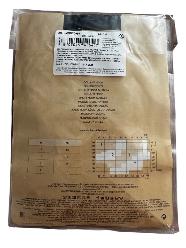 Medias Negras Calzedonia Collar Moda Nero Moda con Lycra M/L Italia Pantimedias Foto 2 de 4