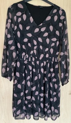 Laura Scott Kleid 40 grau / Rosé Chiffonärmel neu ohne Etikett 