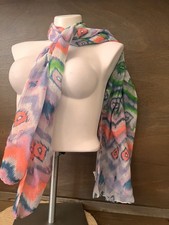 Aztec Abstract Tribal TRIANGLE Scarf Sheer Lightweight Large COLORFUL 70 X 40 IN