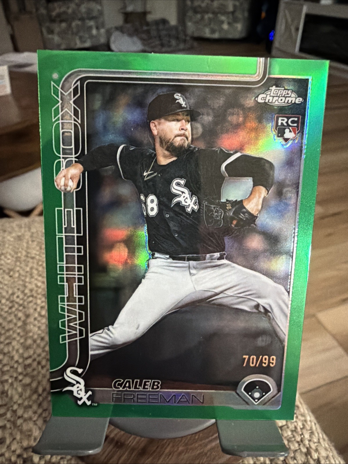 2025 Topps Chrome Update Series - Caleb Freeman #USC124 Green Refractor /99 (RC)