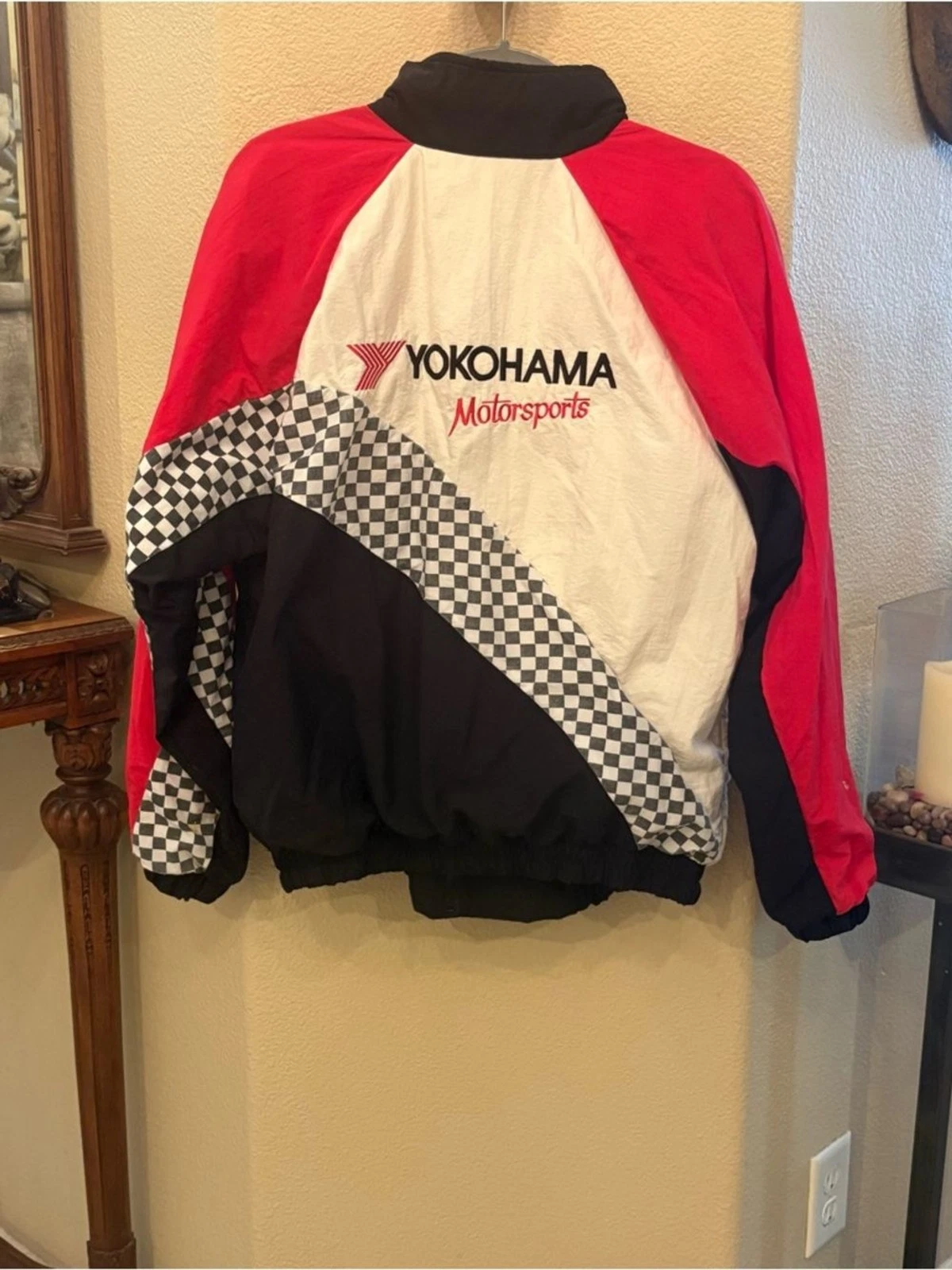 Vtg K-PRODUCTS Yokohama Motorsports Embroidery Windbreaker Jacket Size Medium - product detail image 1