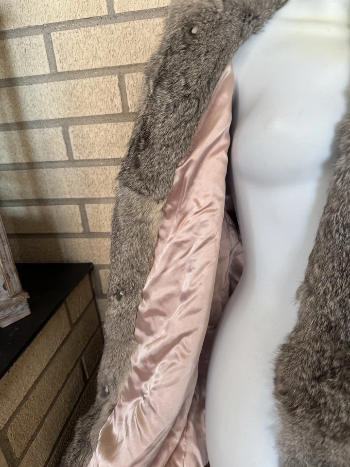 Vintage Berman’s France Rabbit Fur Coat Women's Long Sleeve Lined - Image 2 of 4