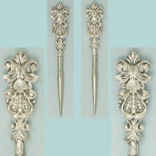 Ornate Antique Sterling Silver Stiletto / Awl * English * Circa 1840