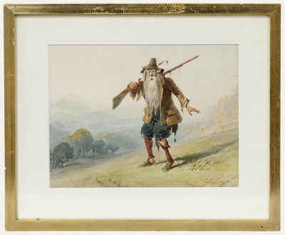 Henry George Hine RI (1811-1895) - Gerahmtes Aquarell Von 1845, Rip Van Winkle
