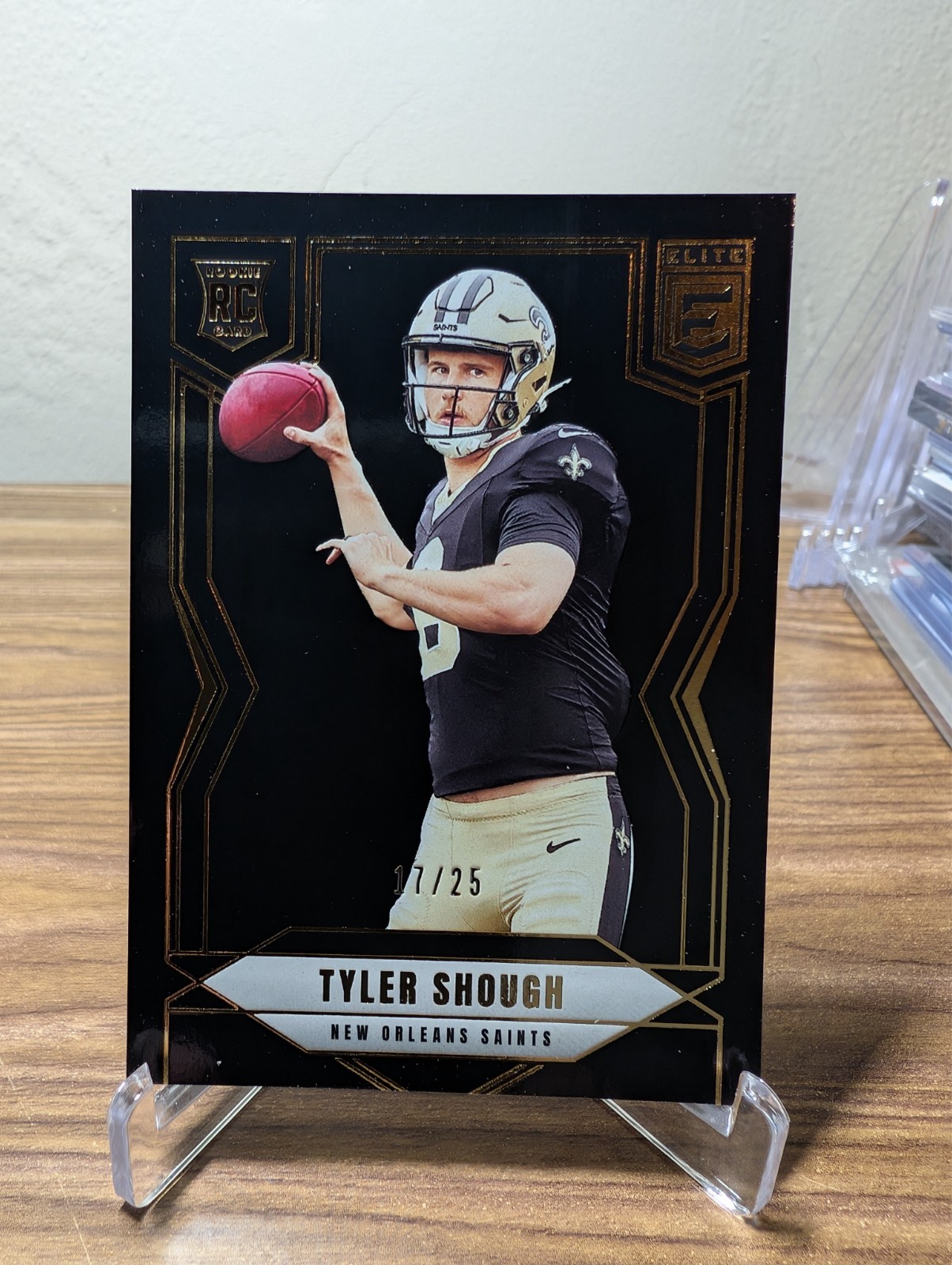 2025 Panini Donruss Elite Tyler Shough #178 Black Parallel /25 Rookie SAINTS