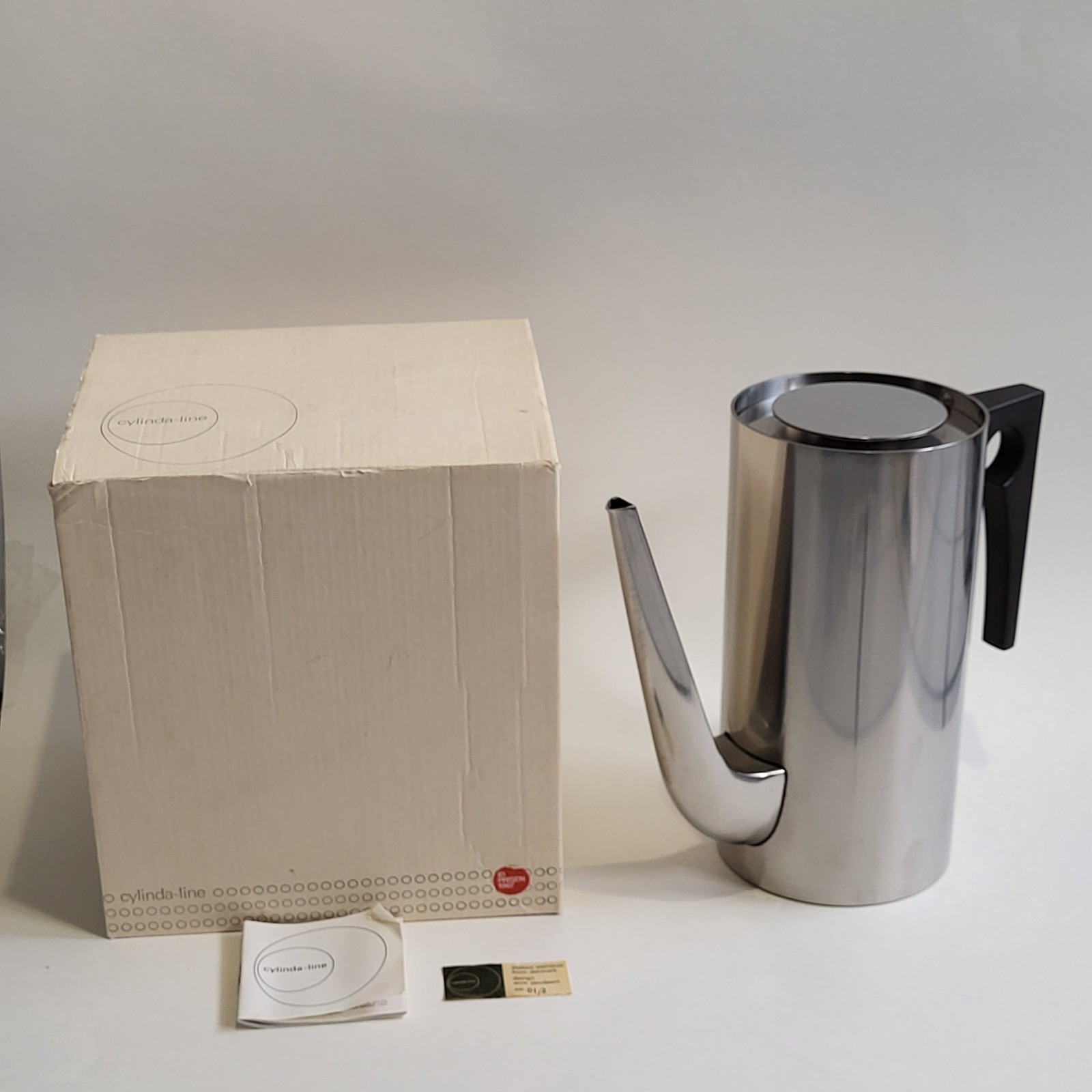 Arne Jacobsen Stelton Cylinda Line Coffee Pot New With Box, Papers Never Used