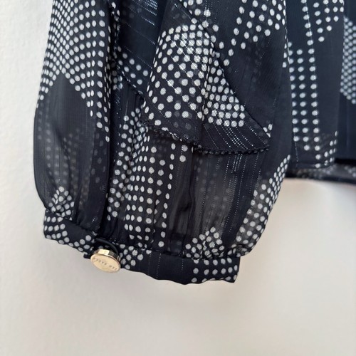 Ted Baker Mowenna Ruffle Blouse 2 Medium Black - Picture 4 of 8