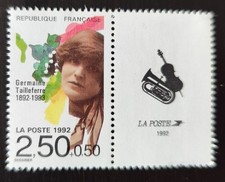 timbre 1992  n° 2747 neuf** GERMAINE TAILLEFERRE  avec vignette logo droit