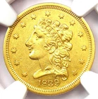 1839 Classic Gold Quarter Eagle $2.50 Coin - Certified NGC AU Detail - Rare Date