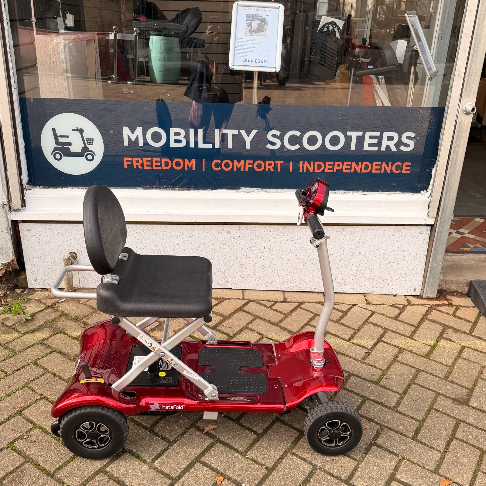 Livewell Instafold Folding Mobility Scooter Remote Fold Charger Included Red photo 8