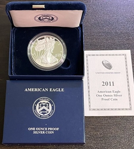 2011 W American Eagle One Ounce Silver Proof Coin w/Box and COA