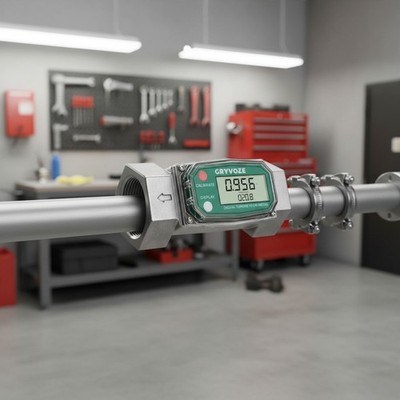 Inline Digital Flow Meter - 1.5 Inch, 10.5-74 GPM, Versatile Measurement