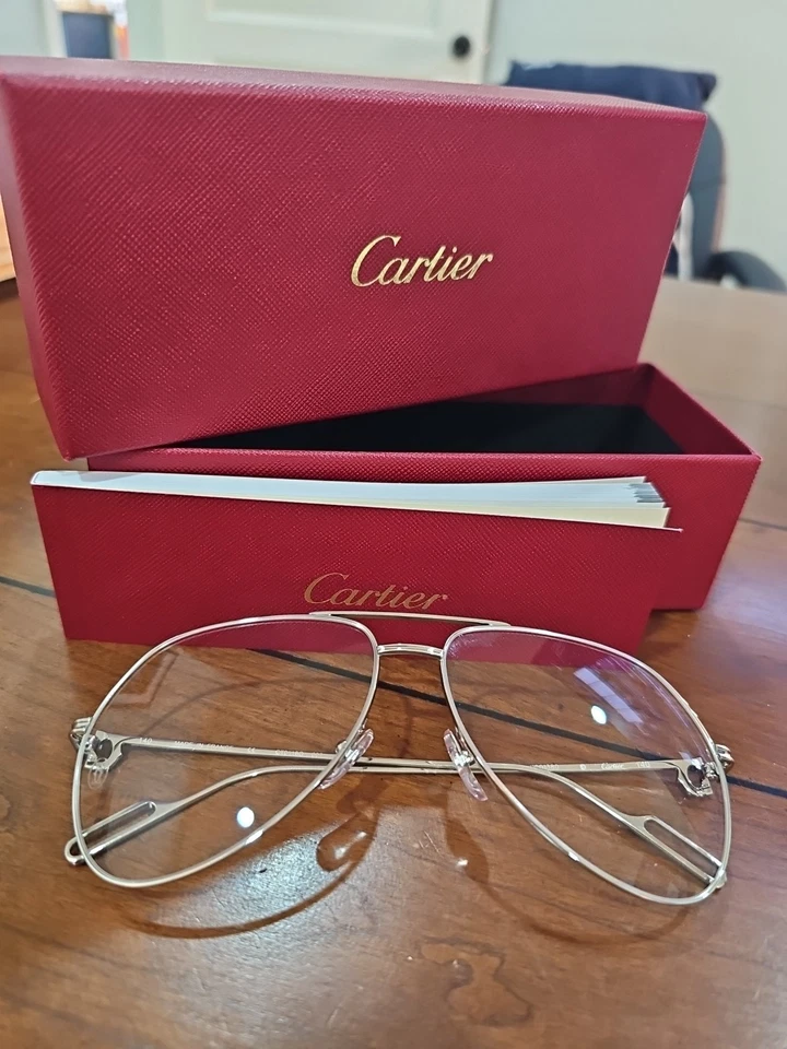 Gafas Cartier CT0116O 002 - Plateadas - Nuevas, Nunca Usadas con Caja Foto 3 de 3