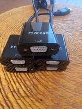 Lot of 5 Moread DisplayPort to VGA/SVGA D-Sub Female Adapter, Black