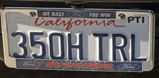Vintage Ford Racing License Plate Frame We Race You Win Mustang Svt Nv