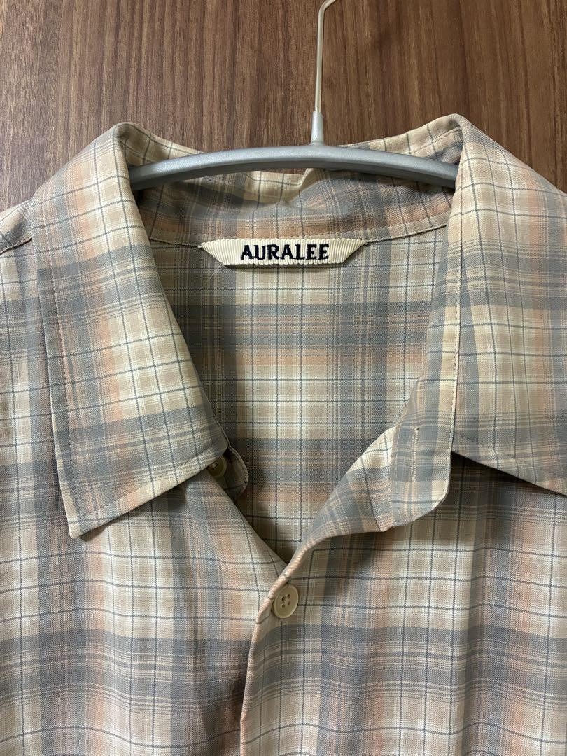 トップス AURALEE SUPER LIGHT WOOL CHECK SHIRTS 4 Auralee Super Light Wool Check Shirts - Brown / Black Check