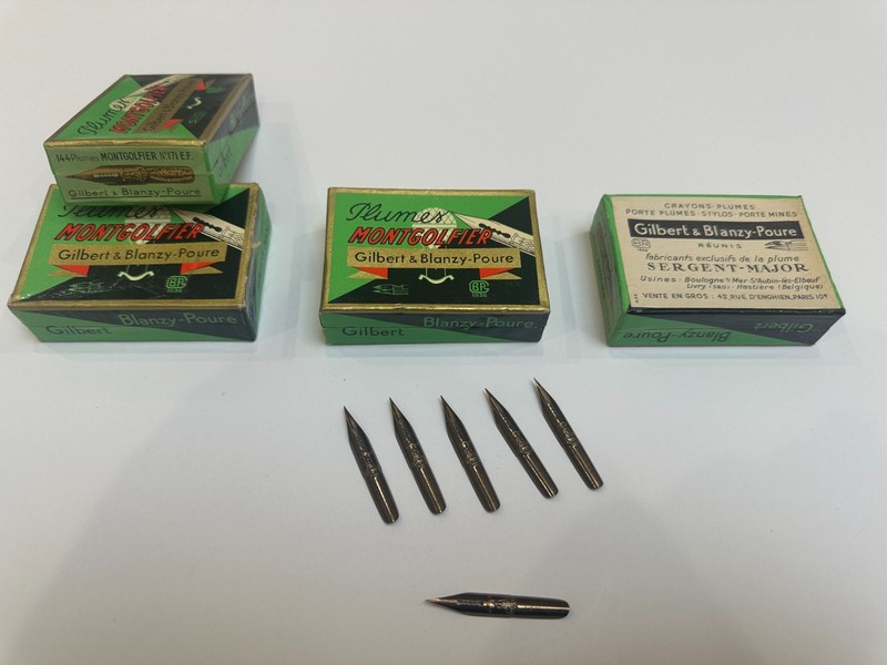 NOS Gilbert & Blanzy-Poure Montgolfier No. 171EF Dip Pen Nibs _3 Boxes of 144