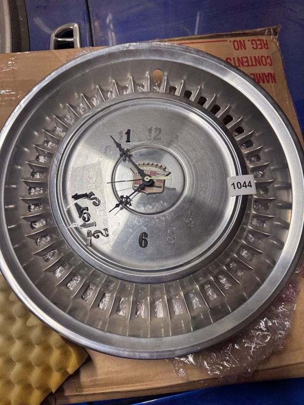 Vintage Cadillac Hubcap Clock