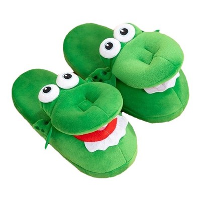 Krokodil-Plüsch-Hausschuhe, lustige Urlaubs-Schlafzimmer-Schuhe, warme Winter-I
