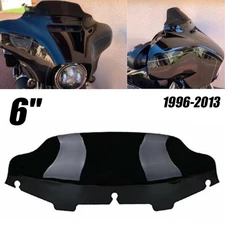 For Harley Touring Street Electra Glide 1996-2013 Black 6" Windshield Windscreen