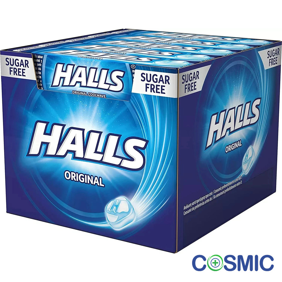 Halls Menthol Original Sugar Free Sore Throat Cough | Pack of 20