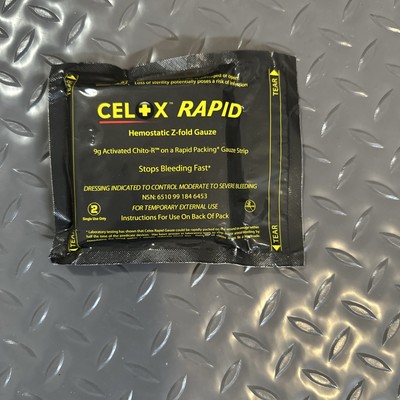Celox Rapid Fastest Acting Battlefield ZFold Hemostatic Gauze