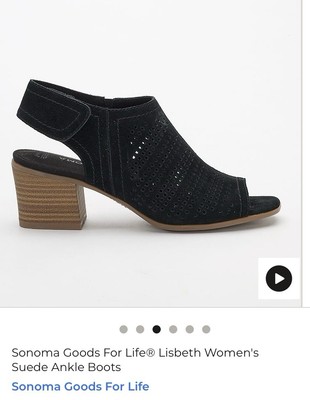 Women s Sonoma Lisbeth Black Ankle Boots Sz 9M Suede 2  Block Heel NEW $69.99
