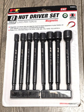 Performance Tool W9064 8pc 14 Hex Sae Magnetic Impact Nut Drivers 6 Long.