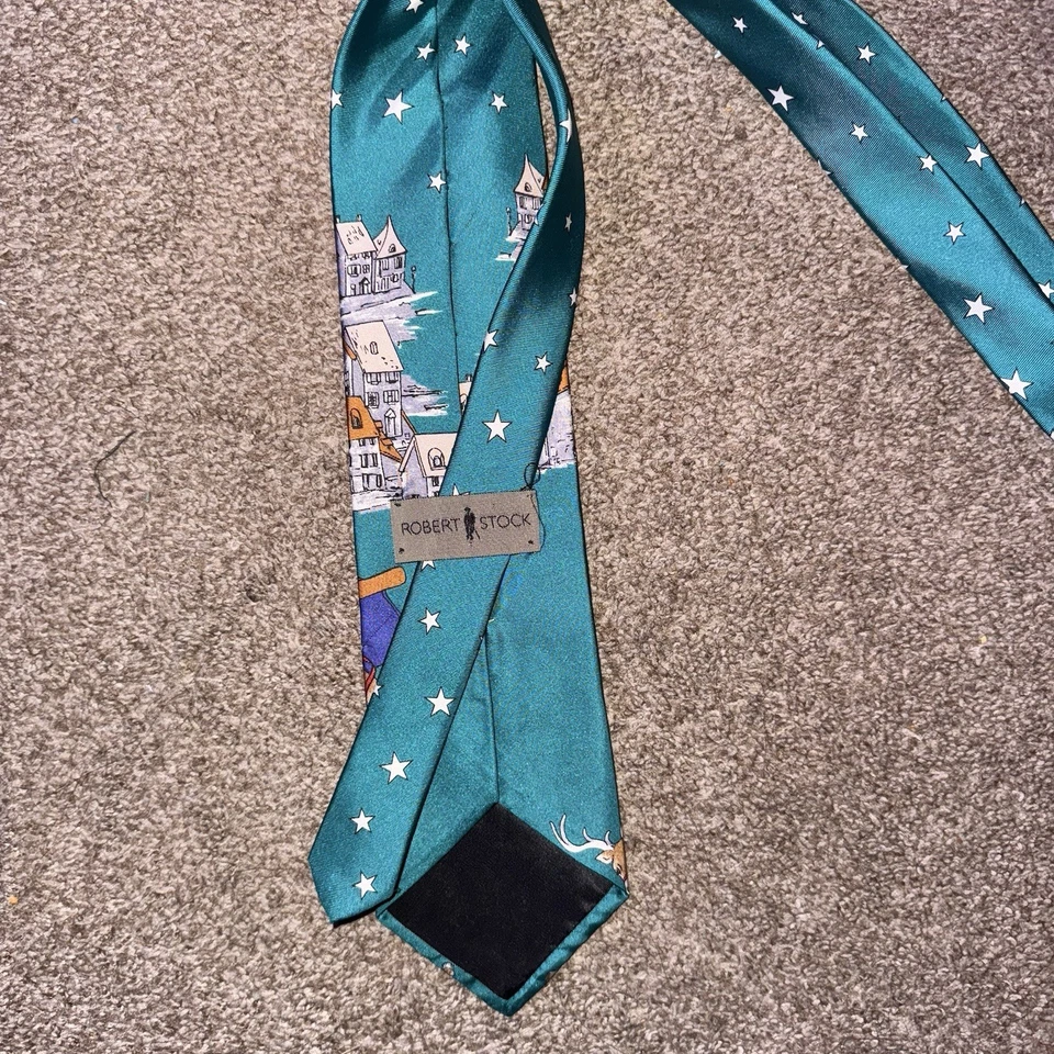 Corbata Robert Stock 100% Seda RARA Trineo de Papá Noel VER DESCRIPCIÓN Foto 3 de 4