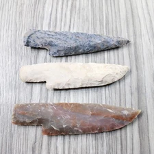 3 Stone Ornamental Knife Blades  #825d   Mountain Man Knife