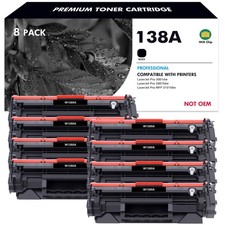 8PK W1380A Toner with Chip For 138A HP LaserJet Pro 3001dw 3001fdw MFP 3101fdw