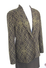 Norma Kamali KamaliKulture black green braided rope cable print jacket NWOT L