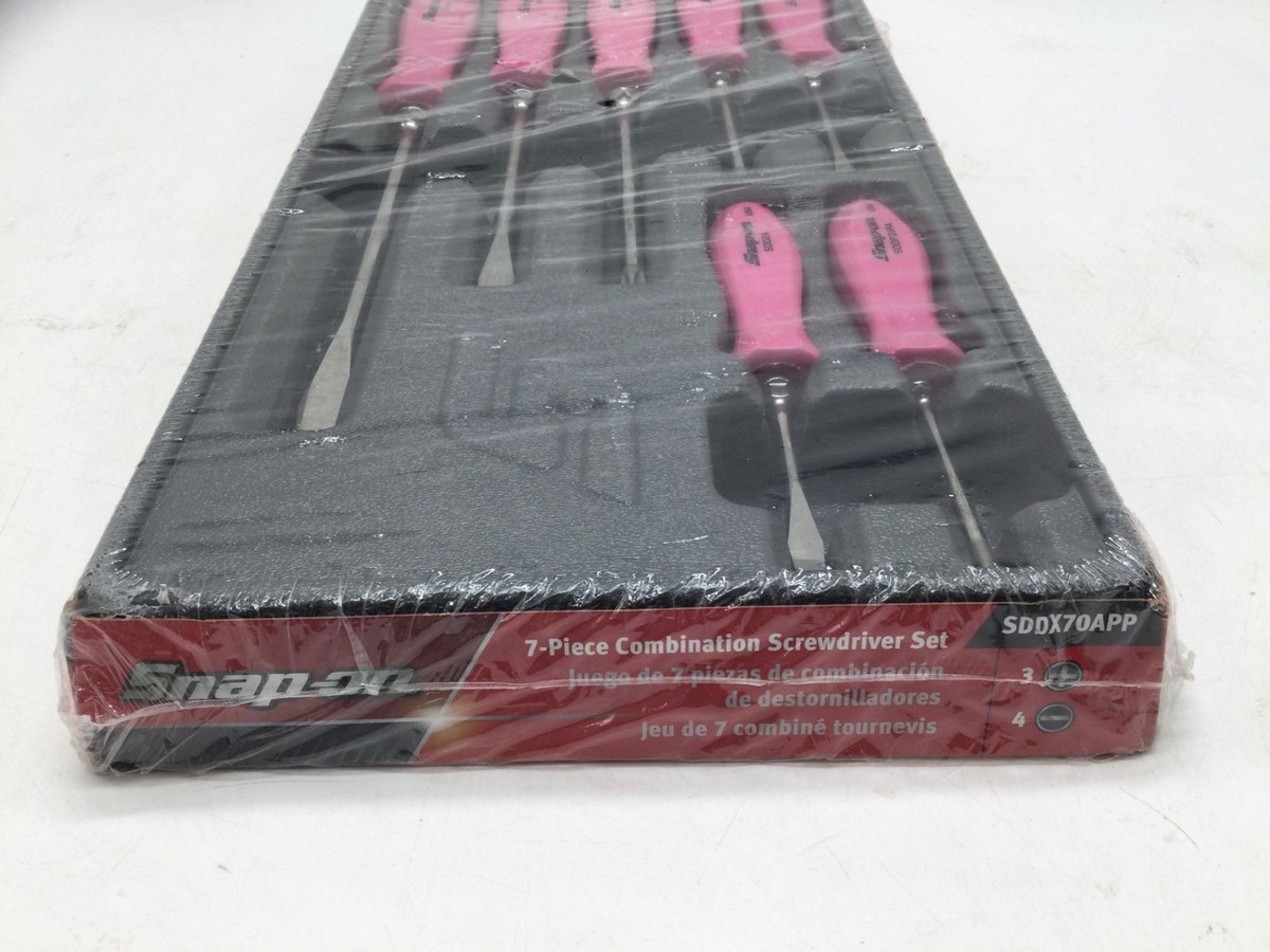 ピンクセット7点 RARE Snap-on Pearl Pink 7 Piece Hard Grip Combination Screwdriver