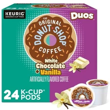 The Original Donut ,Duos White Chocolate Vanilla Medium Roast K-Cup Coffee Pods