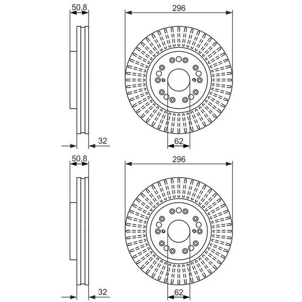 2X Bosch Bremsscheiben Ø296Mm Vorne Passend FÜR Lexus GS IS LS SC-image