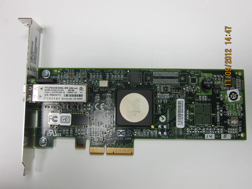 Dell ND407 Emulex LPe1150-E 4GB Single Port PCI-e Fiber Channel HBA Card - Image 2 of 4