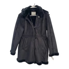 Nwt Weather Stoppers By Totes Womens Polyester Suede Hood Coat Faux Fur Trim Sp