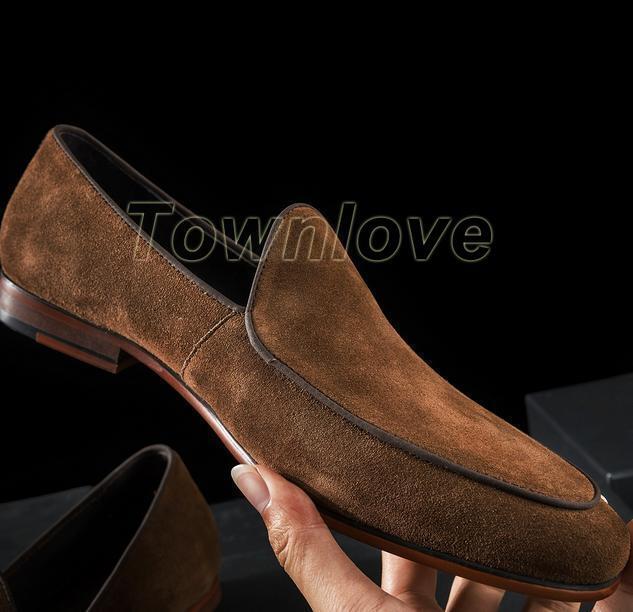 SAOLA Mocassini uomo scamosciati punta tonda eleganti formali casual guida festa scarpe da lavoro