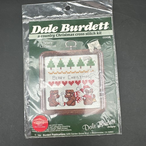 (4) Vintage Dale Burdett 1986 Country Christmas Cross Stitch Kits - Berry Santa - Picture 2 of 9