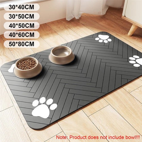 Large Cat Dog Food Mat For Pet Feeding Bowl Floors Waterproof Non Slip Placemat - Picture 14 of 24