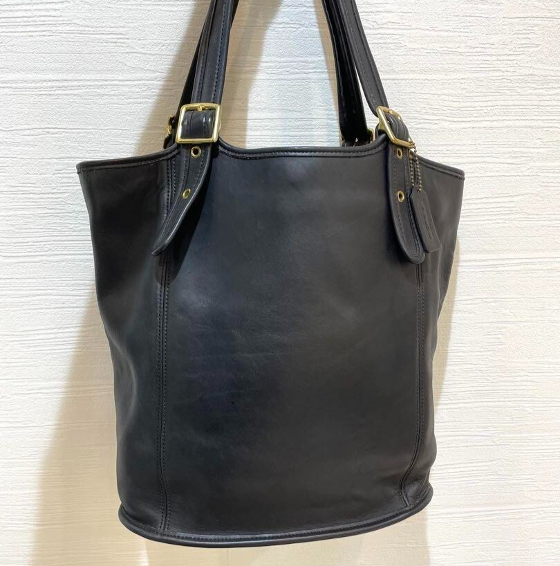 Extremely Rare Vintage USA Old Coach 9090 Black Shoulder Tote Bag Authentic