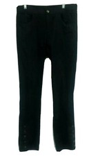 ANTTHONY ORIGINAL L New STRETCH BLACK Elastic flat Waist cotton Span PANTS large