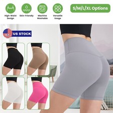 Women Biker Shorts High Waisted Butt Lift Gym Workout Yoga Shorts Tummy Control