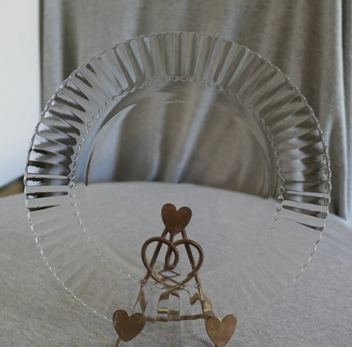 Vintage Mexico Forte Crisa Clear Glass Ribbed Diamond Dinner Plate 9 7/8" - Picture 7 of 7