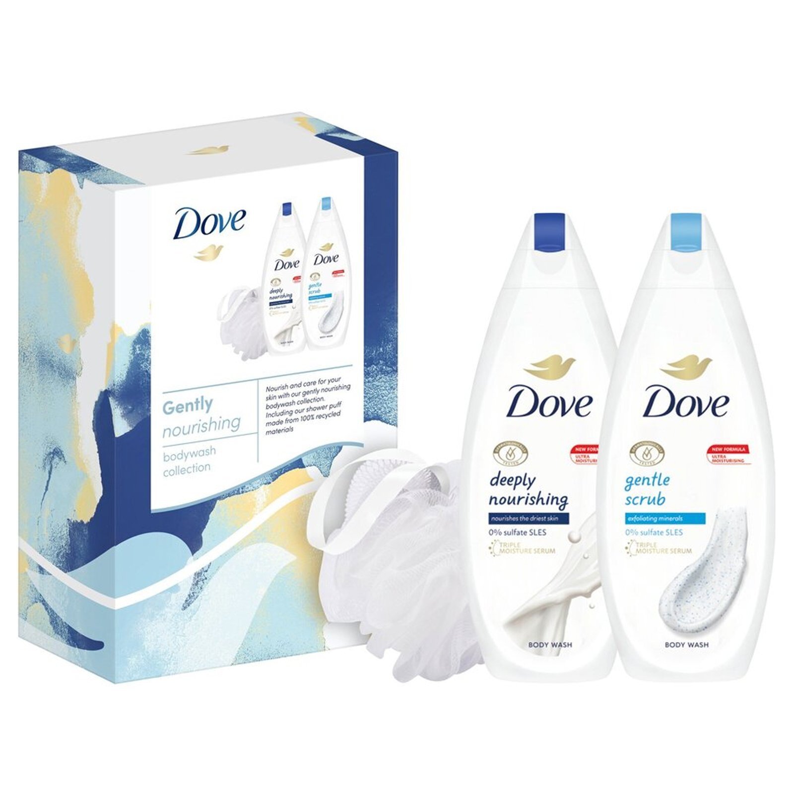 Dove Gently Nourishing Bodywash Collection 3pc, Chirstmas Gift Set
