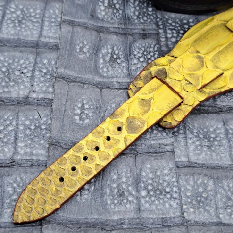 Correa de reloj de cuero exótico de 20 mm/16 mm diseño minimalista de moda militar Foto 2 de 4