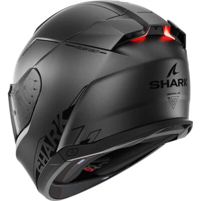 SHARK HELMET SKWAL i3 BLANK SP CASCO CON LUCI A LED INTEGRATE CASQUE ANTRACITE