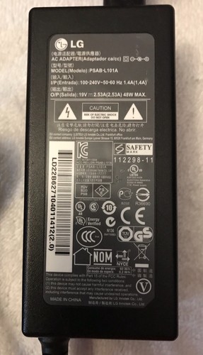 AC Adapter LG Innotek Model PSAB-L101A 100-240V 50-60 Hz Length is 123 Inches - Picture 2 of 10