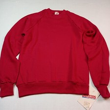 Vintage Jerzees Blank Sweatshirt Men's S Small Red USA Made Crew Neck Pullover