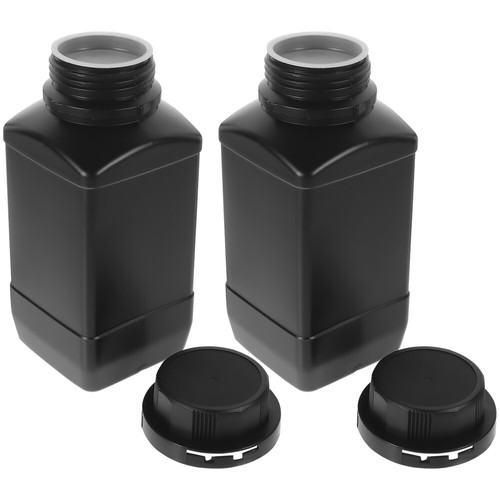 2 Pcs Plastic Container Reagent Storage Bottle with Lid Wide Mouth - Imagen 9 de 12